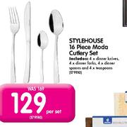 Stylehouse 16 Piece Moda Cutlery Set-Per Set