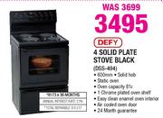 Defy 4 Solid Plate Stove Black(DSS-494)