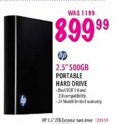 HP 2.5" 500GB Portable Hard Drive