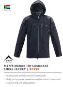 K-Way Men's Merak Tri-Laminate Shell Jacket-Each