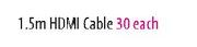 1.5m HDMI Cable Each