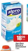 Alpro Soya Natural Or Unsweetened-1ltr Each