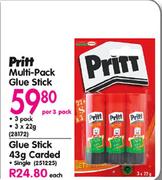 Pritt Multi-Pack Glue Stick-Per 3 Pack