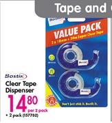 Bostik Clear Tape Dispenser-Per 2 Pack