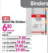Aro Board File Dividers-Each