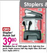 Aro Stapler/Punch Set-Per Set