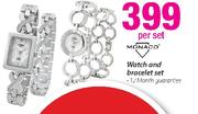 Monaco Watch And Bracelet Set-Per Set