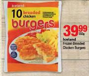 Iceland Frozen Breaded Chicken Burgers-550gm