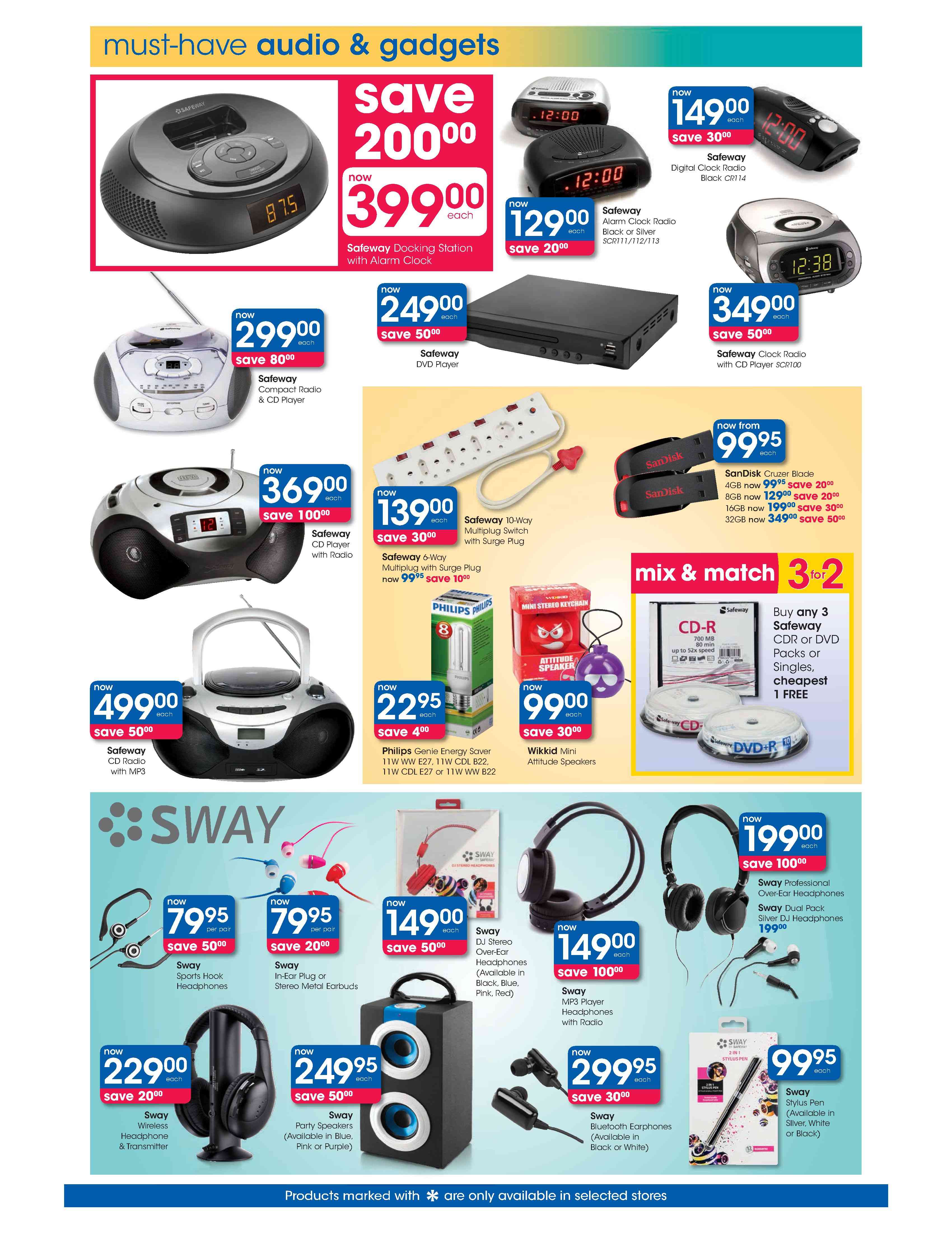 Special Safeway Alarm Clock Radio Black Or Silver(SCR111/112/113Each