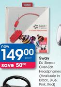 Sway DJ Stereo Over Ear Headphones-Each