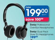 Sway Professional Over Ear Headphones-Each