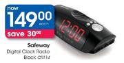 Safeway Digital Clock Radio Black(CR114)-Each