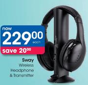 Sway Wireless Headphone & Transmitter-Each