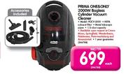 Prima One&Only 2000W Bagless Cylinder Vacuum Cleaner-POCV-2000 Each