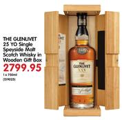 The Glenlivet 25 YO Single Speyside Malt Scotch Whisky In Wooden Gift Box-750ml