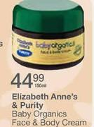 Elizabeth Anne's & Purity Baby Organics Face & Body Cream-150ml