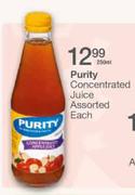 Purity Concentrated Juice Assorted Each-250ml