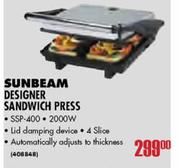 Sunbeam Designer Sandwich Press-2000W (SSP-400)