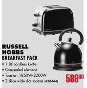 Russell Hobbs Breakfast Pack (Cordless Kettle-1.8 Ltr & Toaster-1850W-2200W) 