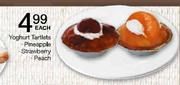 Yoghurt Tartlets (Pineapple, Strawberry, Peach)-each