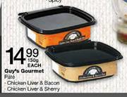 Guy's Gourmet Pate (Chicken Liver & Bacon/Chicken Liver & Sherry)-150g each