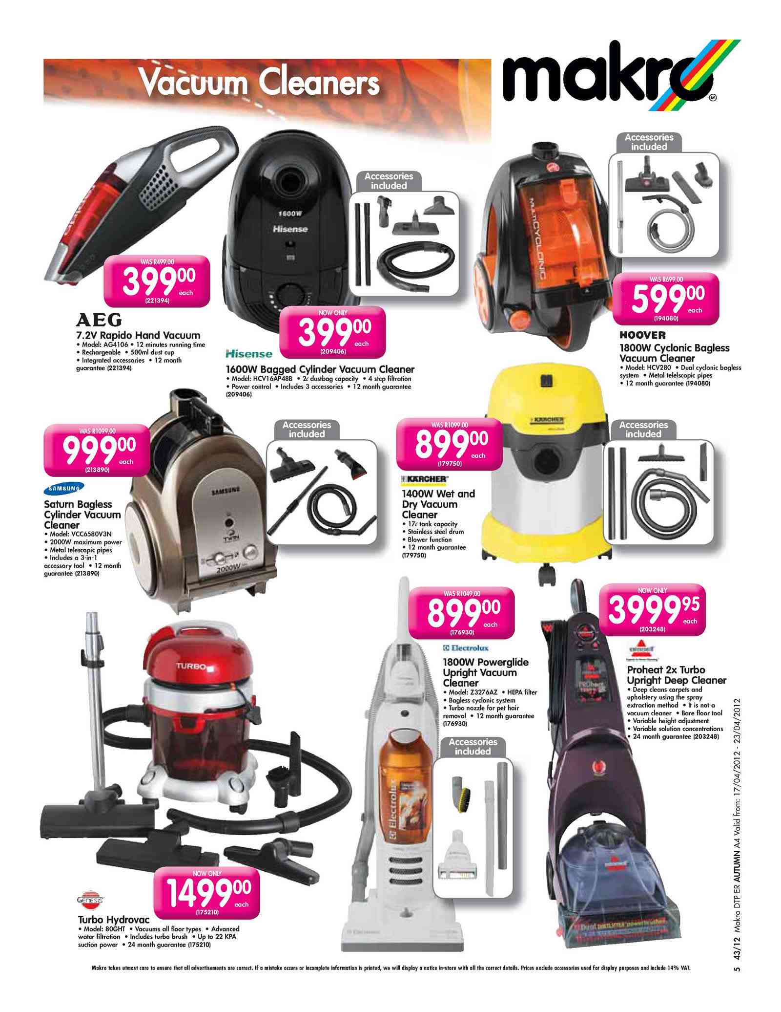 Special Electrolux 1800W Powerglide Upright Vacuum Cleaner (Z3276AZ