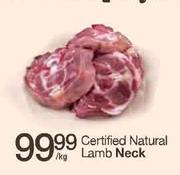 Certified Natural Lamb Neck-Per kg  