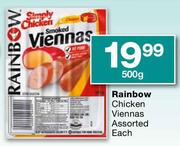 Rainbow Chicken Viennas Assorted-500g Each