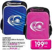 Hurricane Girls or Boys Deluxe Backpack-Each