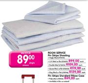 Room Service Pin Stripe Sheeting 3/4 Fitted or Flat-Each