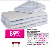 Room Service Pin Stripe Sheeting Single Fitted
