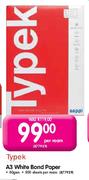 Typek A3 White Bond Paper (80gsm)-500 Sheets per ream