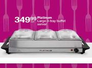 Platinum Large 3-Tray Buffet Server-Each