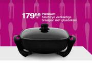 Platinum Kleefvrye Vieerkantige Braaipan Met Glassdeksel-Elk
