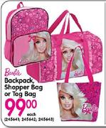 Barbie Backpack Shopper Bag Or Tog Bag-Each