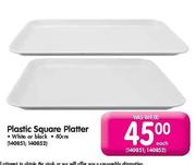 Plastic Square Platter White Or Black-40cm