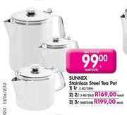 Sunnex Stainless Steel Tea Pot-2Ltr Each