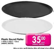 Plastic Round Platter White Or Black-50cm