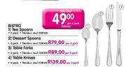 Bistro Stainless Steel Tea Spoons-6's