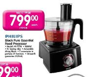 Philips Black Pure Essential Food Processor (HR-7774)-Each