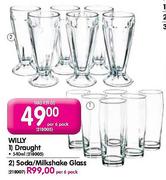 Willy Soda/Milkshake Glass-Per 6 Pack