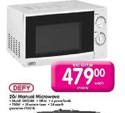 Defy 20Ltr Manual Microwave-Each