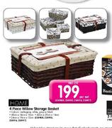Home 4 Piece Willow Storage Basket-Per Set