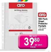 Aro 100 Pack Sheet Protector Pockets-Per Pack