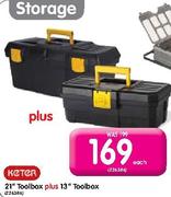Keter 21" Toolbox Plus 13" Toolbox Each