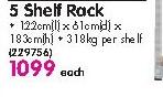 Tactix 5 Shelf Rack Each