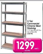 5 Tier Commercial Chrome Steel Shelving Each