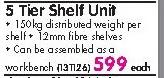 Geelong 5 Tier Shelf Unit Each
