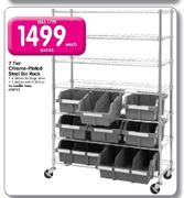 7 Tier Chrome-Plated Steel Bin Rack Each