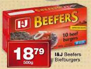 I & J Beefers Biefburgers-500gm